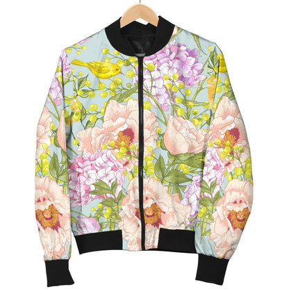 Hydrangea Pattern Print Design HD02 Men Bomber Jacket