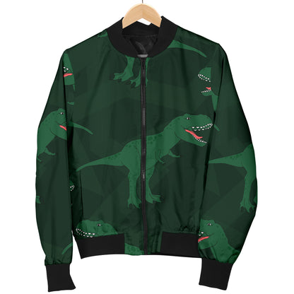 T Rex Pattern Print Design A06 Women's Bomber Jacket