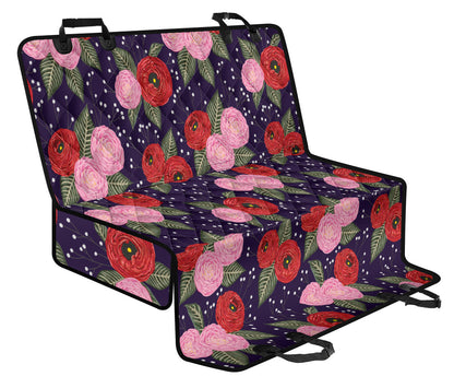 Camellia Pattern Print Design CM02 Rear Dog  Seat Cover