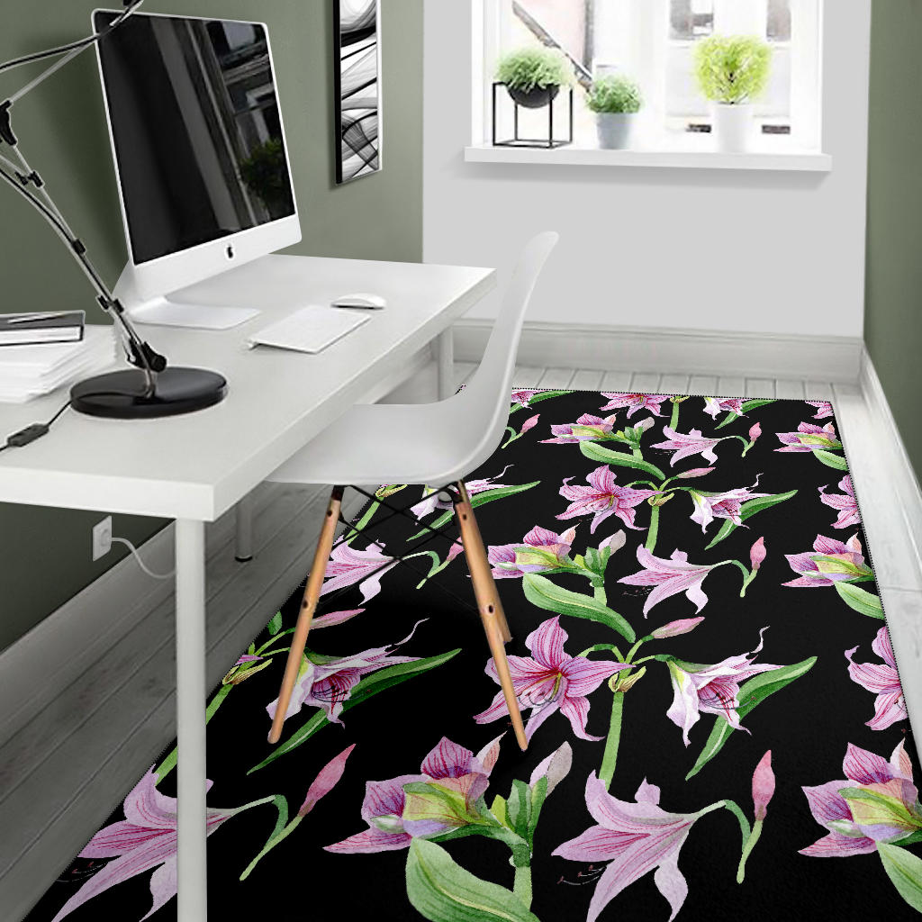 Amaryllis Pattern Print Design AL08 Area Rugs