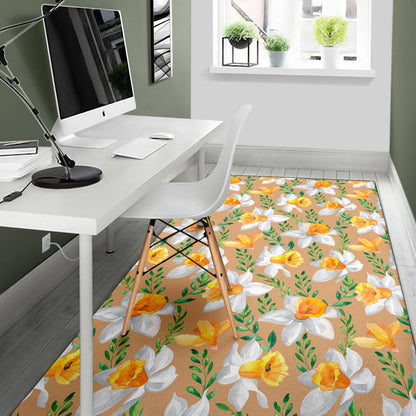 Daffodils Pattern Print Design DF04 Area Rugs