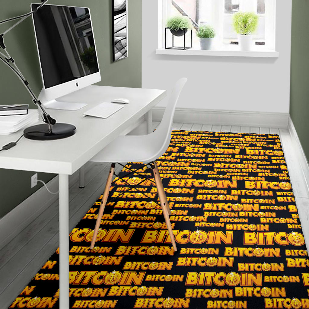 Bitcoin Pattern Print Design DO03 Area Rugs