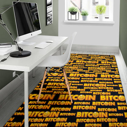 Bitcoin Pattern Print Design DO03 Area Rugs