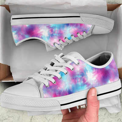 Tie Dye Blue Pink White Bottom Low Top Shoes