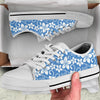 Hibiscus Pattern Print Design HB09 White Bottom Low Top Shoes