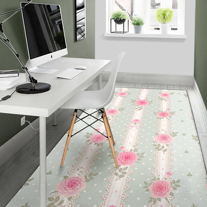 Rose Pattern Print Design RO016 Area Rugs
