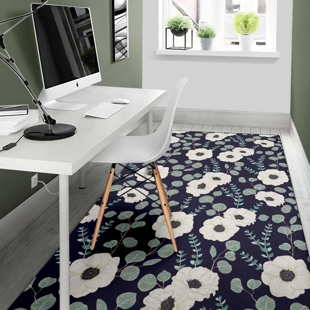 Anemone Pattern Print Design AM01 Area Rugs