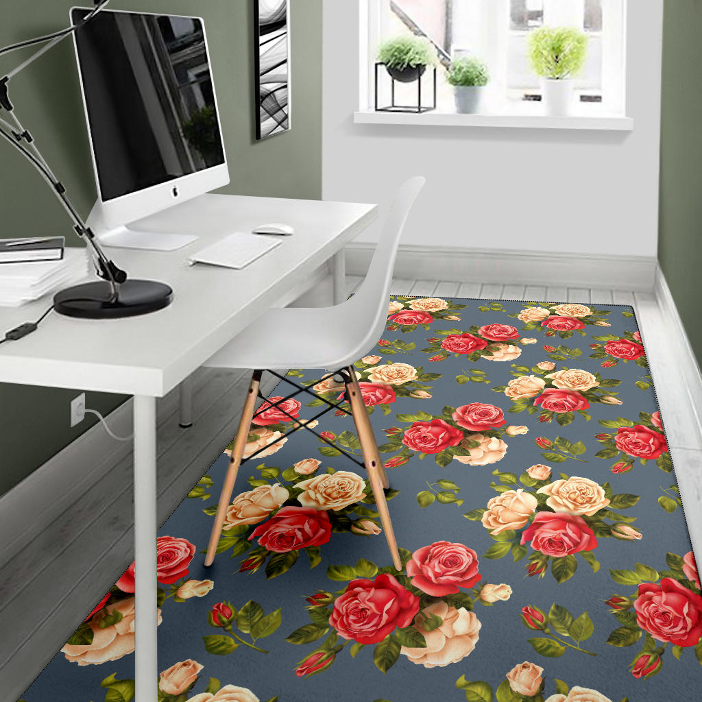Rose Pattern Print Design RO017 Area Rugs