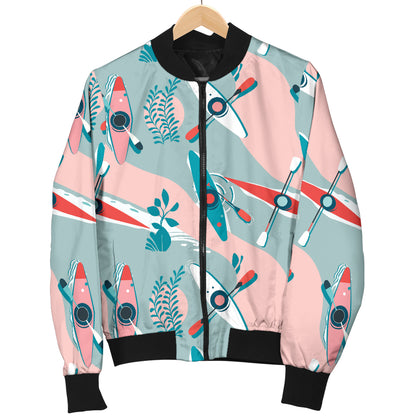 Kayak Pattern Print Design 05 Women's Bomber Jacket