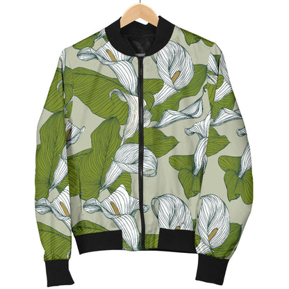 Lily Pattern Print Design LY08 Men Bomber Jacket