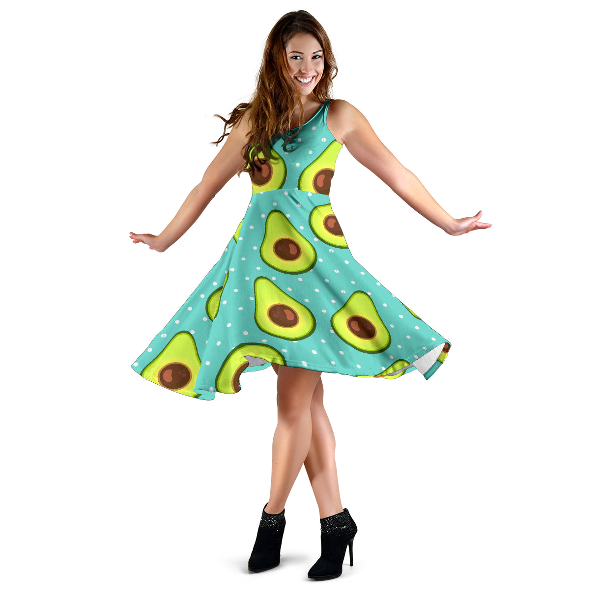 Avocado Pattern Print Design AC012 Midi Dress