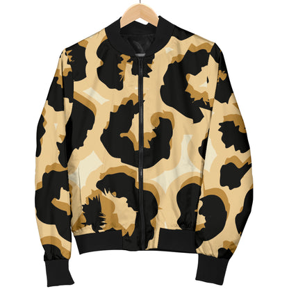 Jaguar Skin Pattern Print Design 02 Women's Bomber Jacket