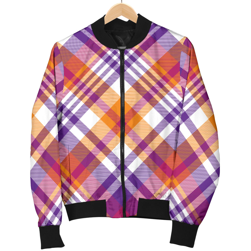 Madras Pattern Print Design 02 Women's Bomber Jacket