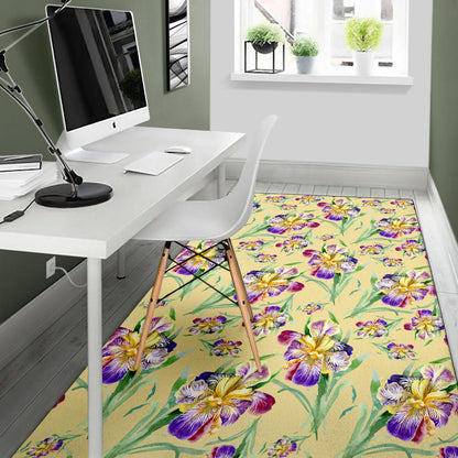 Iris Pattern Print Design IR06 Area Rugs