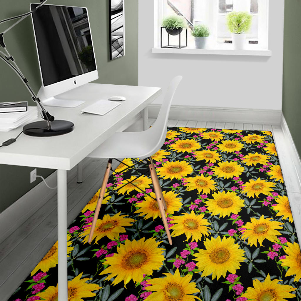 Sunflower Pattern Print Design SF014 Area Rugs