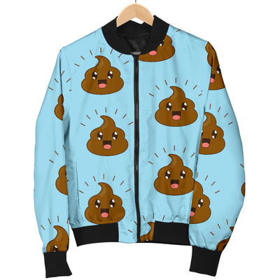 Poop Emoji Pattern Print Design A03 Women's Bomber Jacket