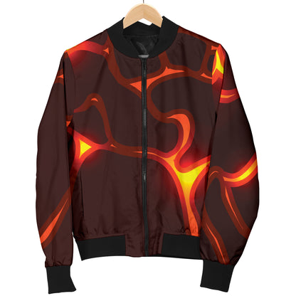 Lava Pattern Print Design 02 Women's Bomber Jacket