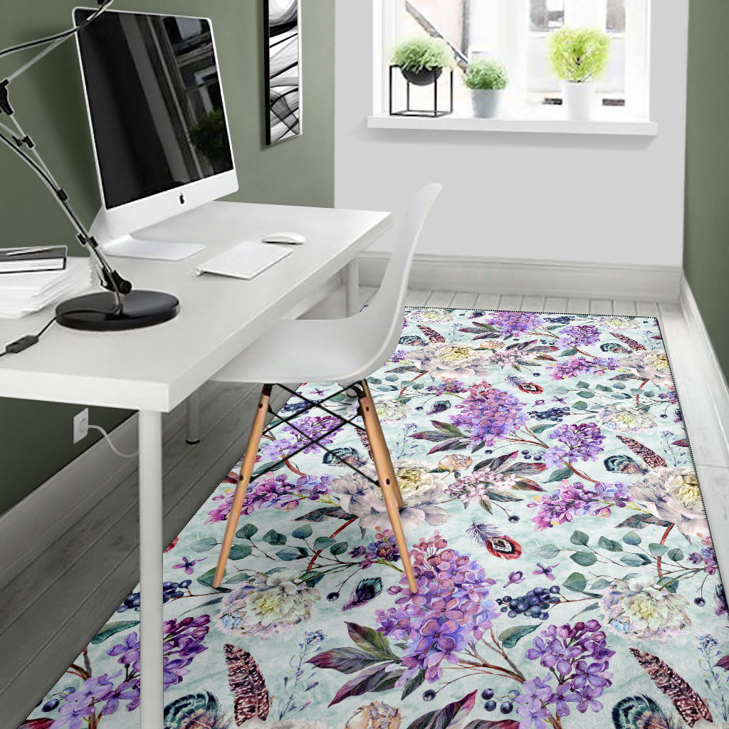 Lilac Pattern Print Design LI06 Area Rugs