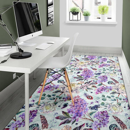 Lilac Pattern Print Design LI06 Area Rugs