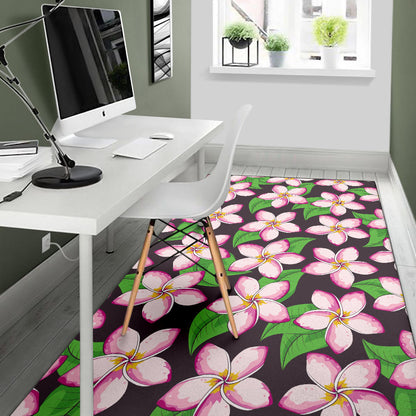 Pink Plumeria Pattern Print Design PM019 Area Rugs