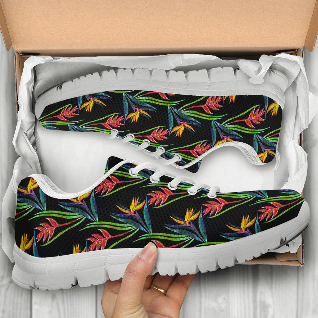Heliconia Pattern Print Design HL04 Sneakers White Bottom Shoes