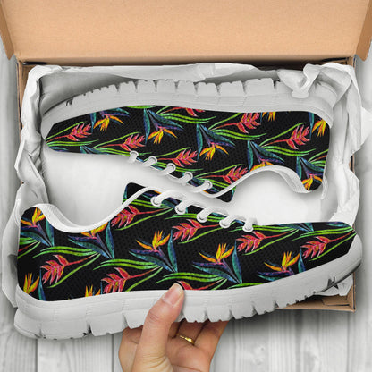 Heliconia Pattern Print Design HL04 Sneakers White Bottom Shoes