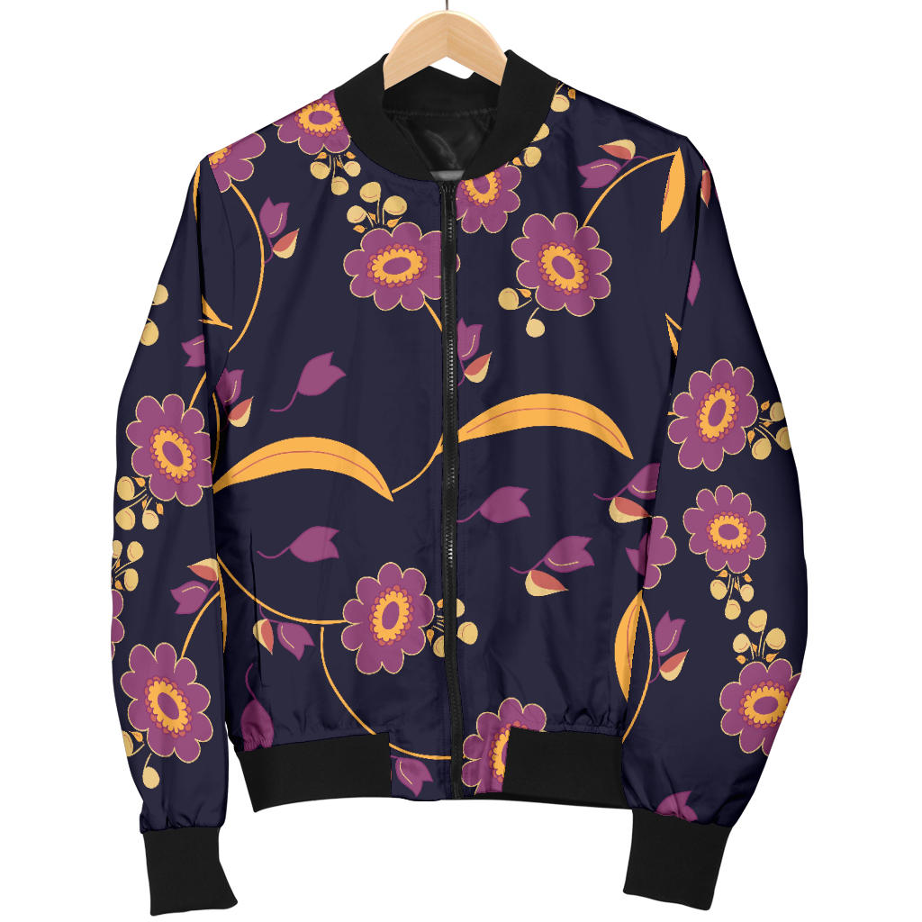 Anemone Pattern Print Design AM012 Men Bomber Jacket
