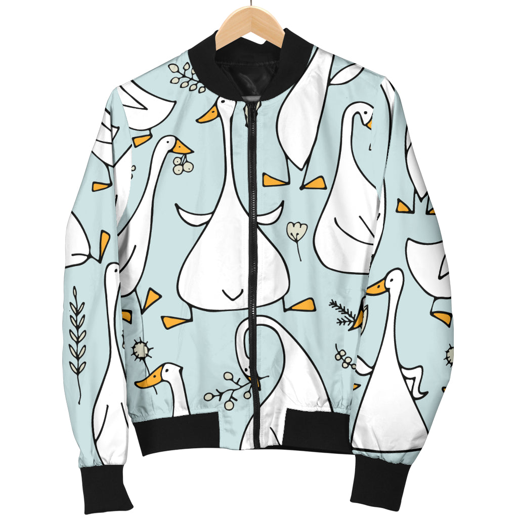 Goose Pattern Print Design 03 Women's Bomber Jacket