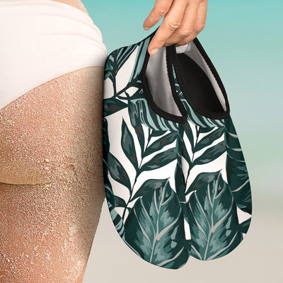 Tropical Palm Leaves Pattern Aqua Water Shoes