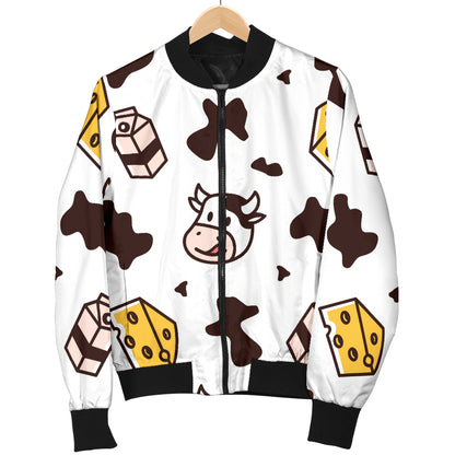 Cow Pattern Print Design 06 Women's Bomber Jacket