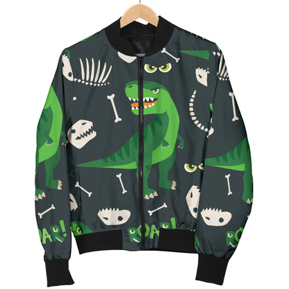 T Rex Pattern Print Design A05 Women's Bomber Jacket
