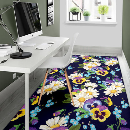Pansy Pattern Print Design PS03 Area Rugs