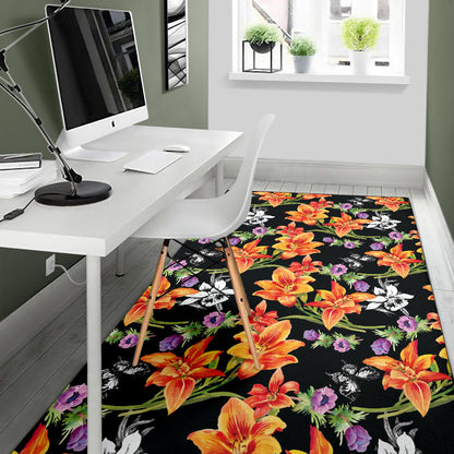 Tropical Flower Pattern Print Design TF02 Area Rugs