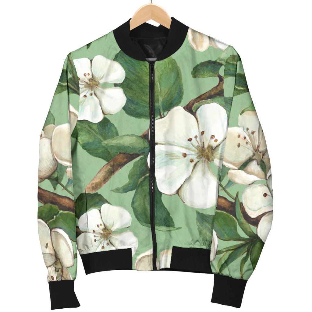 Apple blossom Pattern Print Design AB02 Men Bomber Jacket