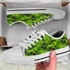 Green Kelly Camo Print White Bottom Low Top Shoes