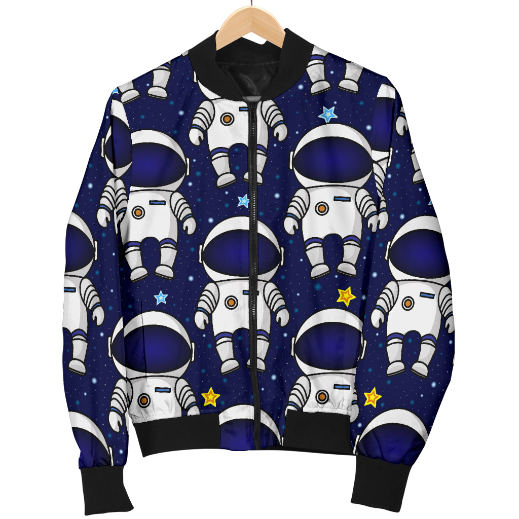 Astronaut Pattern Print Design 01 Women's Bomber Jacket