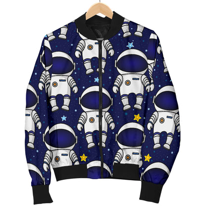 Astronaut Pattern Print Design 01 Women's Bomber Jacket