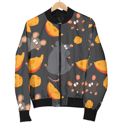 Rat Pattern Print Design 04 Women's Bomber Jacket