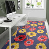 Anemone Pattern Print Design AM010 Area Rugs