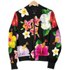 Hibiscus Pattern Print Design HB025 Women Bomber Jacket