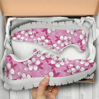 Cherry Blossom Pattern Print Design CB02 Sneakers White Bottom Shoes