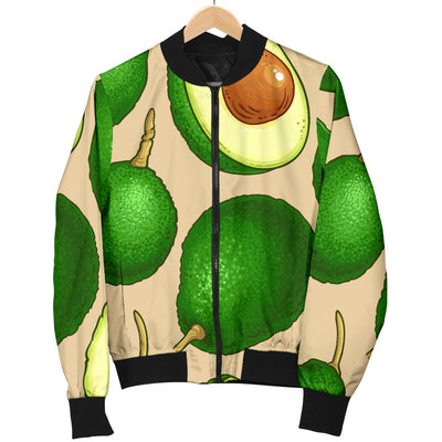 Avocado Pattern Print Design AC010 Women Bomber Jacket