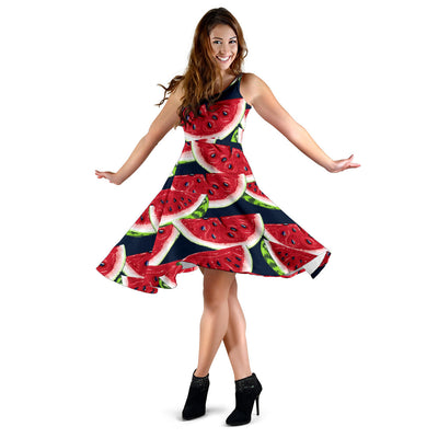 Watermelon Pattern Print Design WM011 Midi Dress