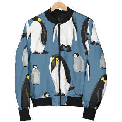 Penguin Pattern Print Design A03 Women's Bomber Jacket