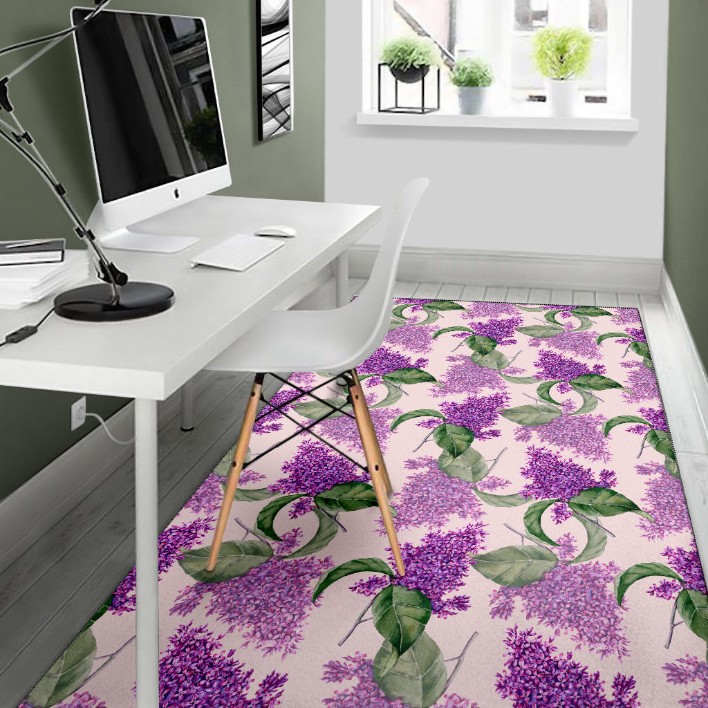 Lilac Pattern Print Design LI02 Area Rugs