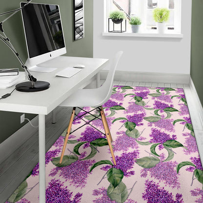 Lilac Pattern Print Design LI02 Area Rugs