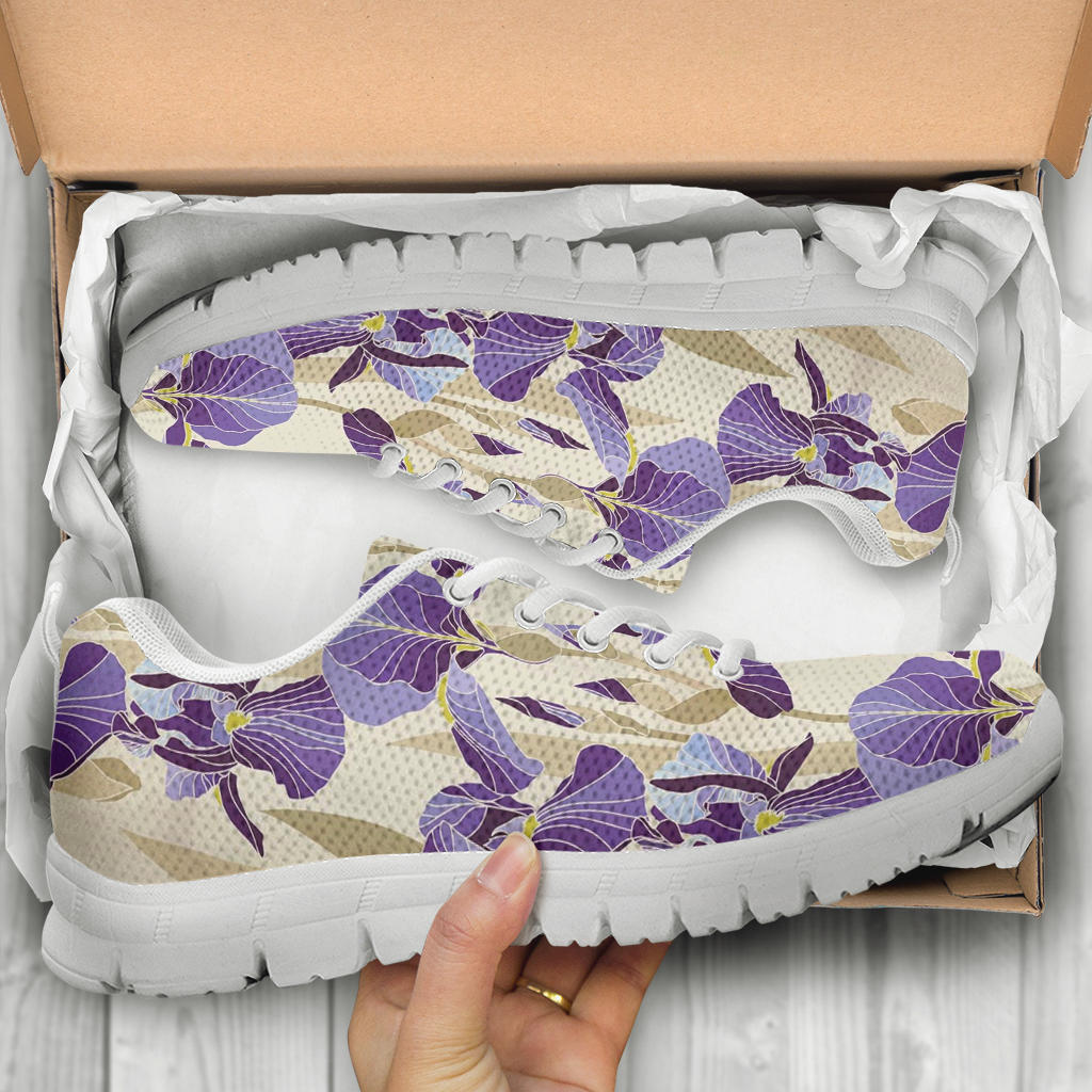 Iris Pattern Print Design IR02 Sneakers White Bottom Shoes