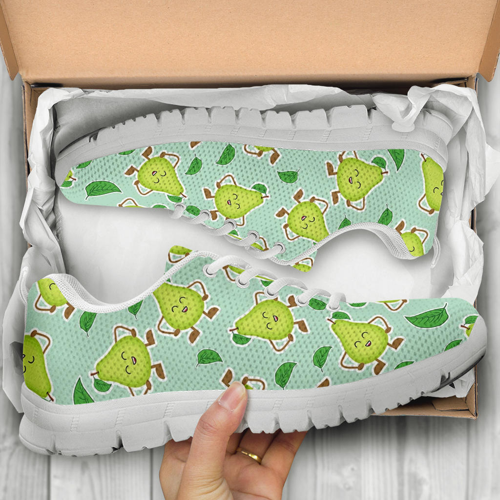 Avocado Pattern Print Design AC011 Sneakers White Bottom Shoes