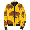 Bison Native Pattern Print Design 01 Women's Bomber Jacket