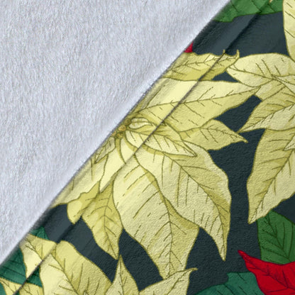 Poinsettia Pattern Print Design POT06 Fleece Blanket